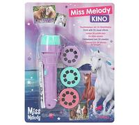 Depesche 12058 Miss Melody 3 Interchangeable Projectors with 8 Horses Motifs, Children's Torch for Wall Pictures, Includes Batteries, Turquoise, Purple, Pink, 19.5 x 14.5 x 3.5 cm
