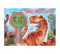 Depesche 12133 Dino World Snip Snap Book, Craft Book with Dino Motifs, Exercise Book with Cutting Exercises, Includes Children's Scissors, from 4 Years