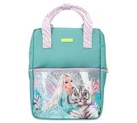 Depesche 12497 TOPModel Fantasy Tiger Backpack in Petrol and Lavender with Model Motif, Bag with Adjustable Shoulder Straps