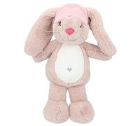 Depesche 12538 Princess Mimi Nelly Rabbit Plush Toy with White Belly and Cuddly Fur in Pink, Cuddly Toy with Pink Nose and Pink Sleeping Mask