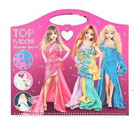 Depesche 12577 TOPModel Create Your Glamour Special Colouring Book with 52 Pages for Designing Glamorous Outfits, Spiral Book with Pre-Printed Models, Includes Accessories