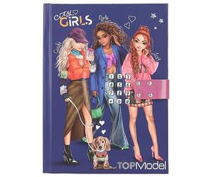Depesche 12711 TOPModel City Girls Diary with Number Code and Sound, Book with 80 Lined and Colourful Illustrated Pages