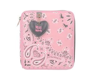 Depesche 12766 Miss Melody Bandana - Filled 2-Compartment Pencil Case with Bandana Pattern, Pink Pencil Case with Colouring Pencils, Ruler, Scissors and Much More