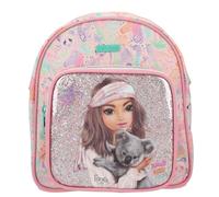 Depesche 12788 TOPModel Wild Backpack in Pink with Model Motif and Colourful Animal Pattern, Bag with Adjustable Straps