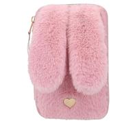 Depesche 12864 Princess Mimi Bunny Ballet - Filled 2-Compartment Pencil Case with Pink Plush Fur and Long Ears, Pencil Case with Colouring Pencils, Eraser, Sharpener and Much More
