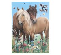 Depesche 12933 Miss Melody-Set - Gift Bag with Horses and Flowers Design, Including Sheets of Writing Paper, Envelopes and Stickers, Multicoloured, One Size