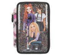 Topmodel Rebel Kitty (0413017) Triple Pocket Pencil Case Black,Grey Men