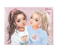 Depesche 13223 TOPModel Team Teddy Stationery Box in Pink with Model Motif and Stars, Folder with Pencils, Eraser and Much More