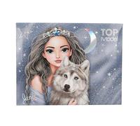 Depesche 13224 TOPModel Wolf - Box for stationery in dark blue, with model motif and stars, folder with pencils, eraser and much more.