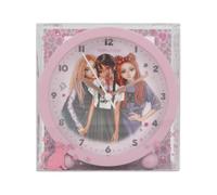 Depesche 13227 TOPModel Rebel Kitty Children's Alarm Purple with Model Motif, Silent Clock with Light Function, Battery Included, Multicoloured