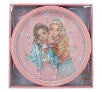 Depesche 13228 TOPModel Team Wall Pink for Children, with Model Motif and Teddy Bear, Silent Clock, Battery Included, Multicolour, One Size