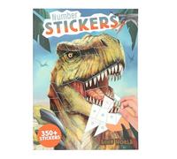 Depesche 13243 Dino World Number Sticker Book with 16 Pages for Designing Dinosaur Motifs by Numbers Includes 8 Sticker Sheets
