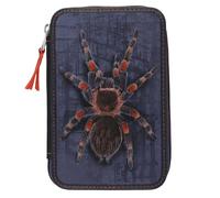 Depesche 13332 Adventure World Filled 2-Compartment Pencil Case in Dark Blue, with Spider Motif and 3D Effect, Pencil Case with Colouring Pencils, Ruler, Set Square and Much More