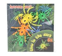 Depesche 13347 Dino World Glow in the Dark Spiders in Neon Colours, Pack of 6, Plastic Spiders that Glow in the Dark