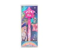 Depesche 13376 Ylvi Magic Unicorn Pen Fibre Tip Pen with Invisible Ink and Star Cap As UV Light, Multicoloured, One Size