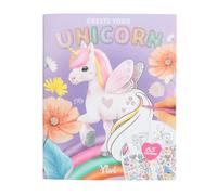 Depesche 13394 Ylvi Create Your Unicorn Colouring Book with 13 Pages for Designing Unicorn Motifs, Includes 1 Double Page Sticker, Multi-Coloured