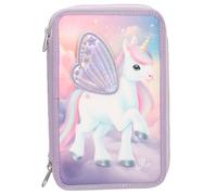 Depesche 13417 Ylvi 3 Compartment Pencil Case with Appliqué Wings, brown, Pencil case