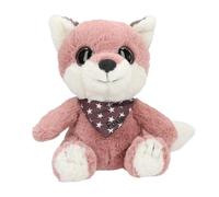 Depesche 13430 Snukis Cuddly Toy Fox in Pink/White with Pointed Ears, Approx. 18 cm Plush Toy with Star Scarf