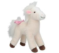 Depesche Miss Melody 13481 Cream White Horse Soft Toy with Cuddly Mane, Approx. 18 cm, Soft Toy with Pink Bow
