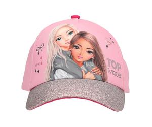 Depesche 13512 TOPModel My BFF Printed Cap in Pink with Model Motif and Lots of Glitter, Children's Hat with Size Adjustment