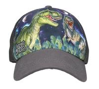 Depesche 13513 Dino World Galaxy Printed Cap in Dark Blue with Space Dinosaur Motif, Children's Hat with Net and Size Adjustment, darkblue