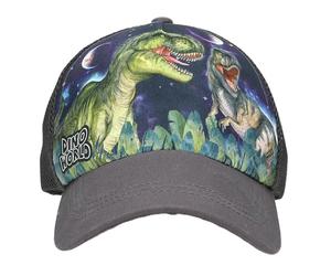 Depesche 13513 Dino World Galaxy Printed Cap in Dark Blue with Space Dinosaur Motif, Children's Hat with Net and Size Adjustment, darkblue