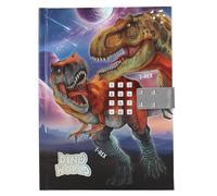 Depesche 13581 Dino World Diary with Number Code and Sound, Book in Blue and Purple, with T-Rex Motif and 192 Lined Pages