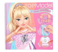 Depesche 13585 TOPModel T-Shirt Designer Colouring Book Set with 60 Pre-Printed Pages for Designing T-Shirts, Includes 2 Sticker Sheets, Stencil and Colouring Pages