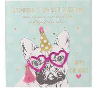 Depesche 13593.18 Folding Card Paper Love Birthday Greeting Card with Matching Saying and Colourful Designs, without Text Inside, Folding Card with Envelope