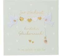 Depesche 13593.46 Folding Card Paper Love Wedding Congratulations Card with Matching Saying and Colourful Designs, without Text Inside, Folding Card with Envelope