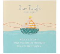 Depesche 13593.55 Folding Card Paper Love Christening Greetings Card with Matching Saying and Colourful Designs, without Text Inside, Folding Card with Envelope