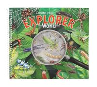 Depesche 13599 Explorer Sticker Book with 16 Background Pages for Sticking and Designing, Includes 4 Pages Insect and Relief Stickers