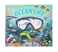 Depesche 13600 Create Your Ocean Life - Colouring Book with 16 Pre-Printed Pages for Designing Underwater Worlds, Set Including 4 Pages Fish Stickers