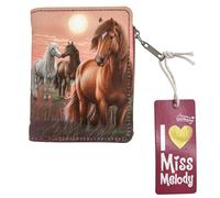Depesche 13682 Miss Melody Dreamland Wallet in Berry Colours with Horse Motif Purse with Press Stud Closure