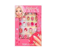 Depesche 13685 TOPModel Beauty and Me False Nails, Self-Adhesive, in Pink Designs, 24 False Nails in Various Sizes