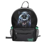 Depesche 13694 Adventure World Panther Backpack in Black and Green with Panther Motif, Bag with Adjustable Straps