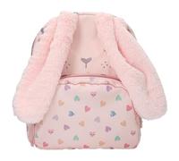 Depesche 13726 Princess Mimi Party Backpack in Pink with Rabbit Face, Plush Ears and Heart Pattern, Bag with Adjustable Straps