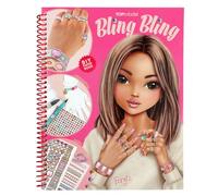 Depesche 13740 TOPModel - Create Your Bling Bling Colouring Book with 14 Craft Pages for Colouring, Crafting and Decorating Beautiful Jewellery Including 1 Sheet of Sticker Stones