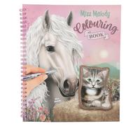 Depesche 13745 Miss Melody Colouring Book with 20 Pre-Printed Pages for Creating Horse Designs Including 1 Sheet of Stickers