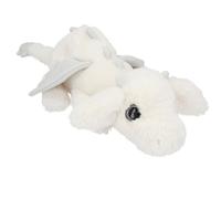 Depesche 13864 Snukis Cuddly Toy Dragon in White with Soft Fur and Silver Glitter Eyes Approx. 20 cm Plush Toy