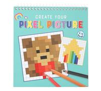 Depesche 13872 Create Your Pixel Picture - Colouring Book with 24 Pages for Repainting Pixel Motifs, for Colouring Individual Squares with Ring Binding