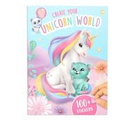 Depesche 13880 Ylvi Create Your Unicorn World Sticker Book with 20 Pages for Creating Magic Background Motifs, Includes 6 Sticker Sheets Glitter, Silver and Foam Stickers