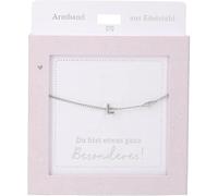 Depesche 13896.10 Silver Bracelet with "F" Pendant and Heart Adjustable in Length as a Gift for Friends and Family