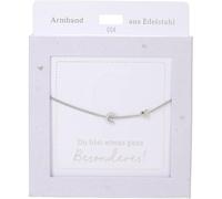 Depesche 13896.4 Silver Bracelet with "C" and Heart Pendant - Adjustable Length - Gift for Friends and Family