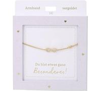 Depesche 13896.42 Gold Infinity Bracelet with Glitter Stone Variable in Length as a Gift for Friends and Family