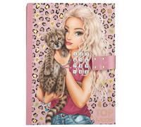 Depesche 13941 TOPModel Leoheart Secret Code Diary with Sound in Pink with Model Motif, Leo Pattern and Gold, Includes 80 Finely Lined and Colourful Illustrated Pages