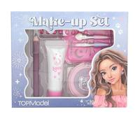 Depesche 13956 TOPModel Beauty and Me Make-Up Set in Pink and Purple Shades Including Make-Up Pen, Glitter Gel, Decorative Stones and Much More