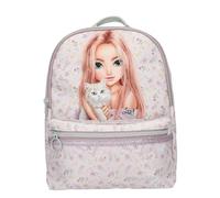 Depesche 13962 TOPModel Blooming Kitty Backpack in Lilac with Model Cat Motif and Floral Pattern Bag with Adjustable Straps