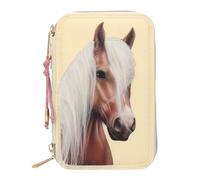 Miss Melody Triple With Horse Head Application Pencil Case Yellow Men