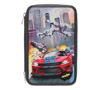 Depesche 13981 Action World 3 Compartment Pencil Case LED Drone